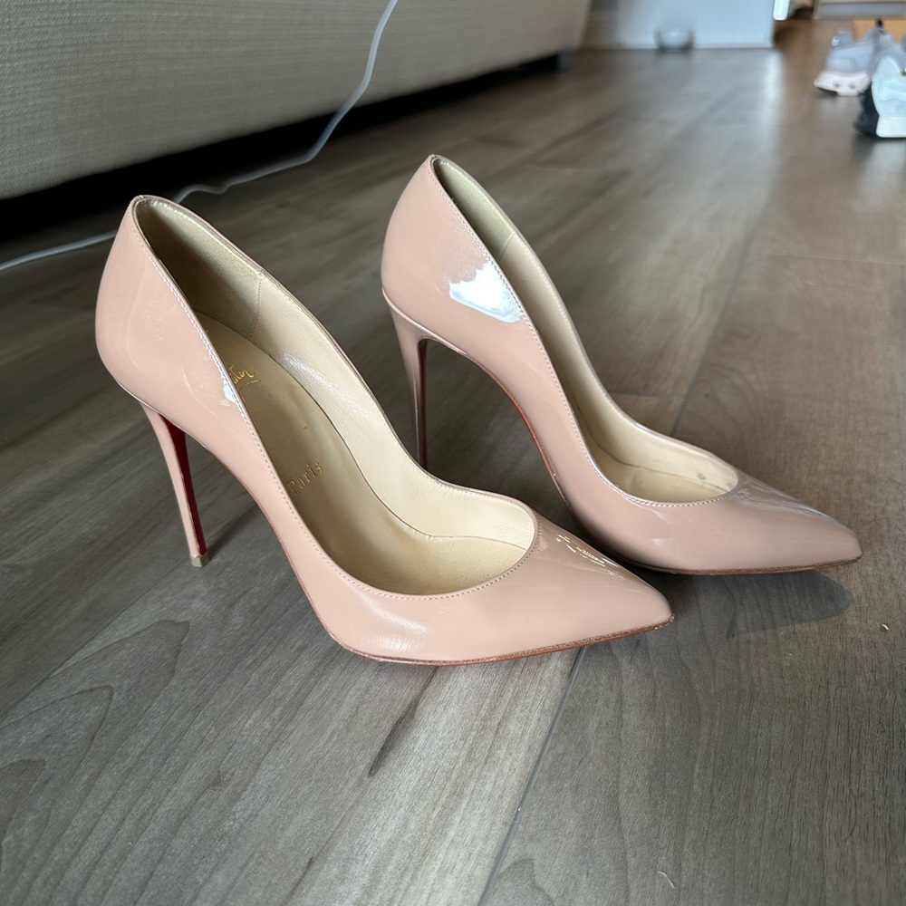 Christian Louboutin Pigalle Follies 100 Nude Patent Leather 37